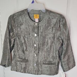 Ruby Rd. Shimmering Silver Women's Blazer S8ze 12P